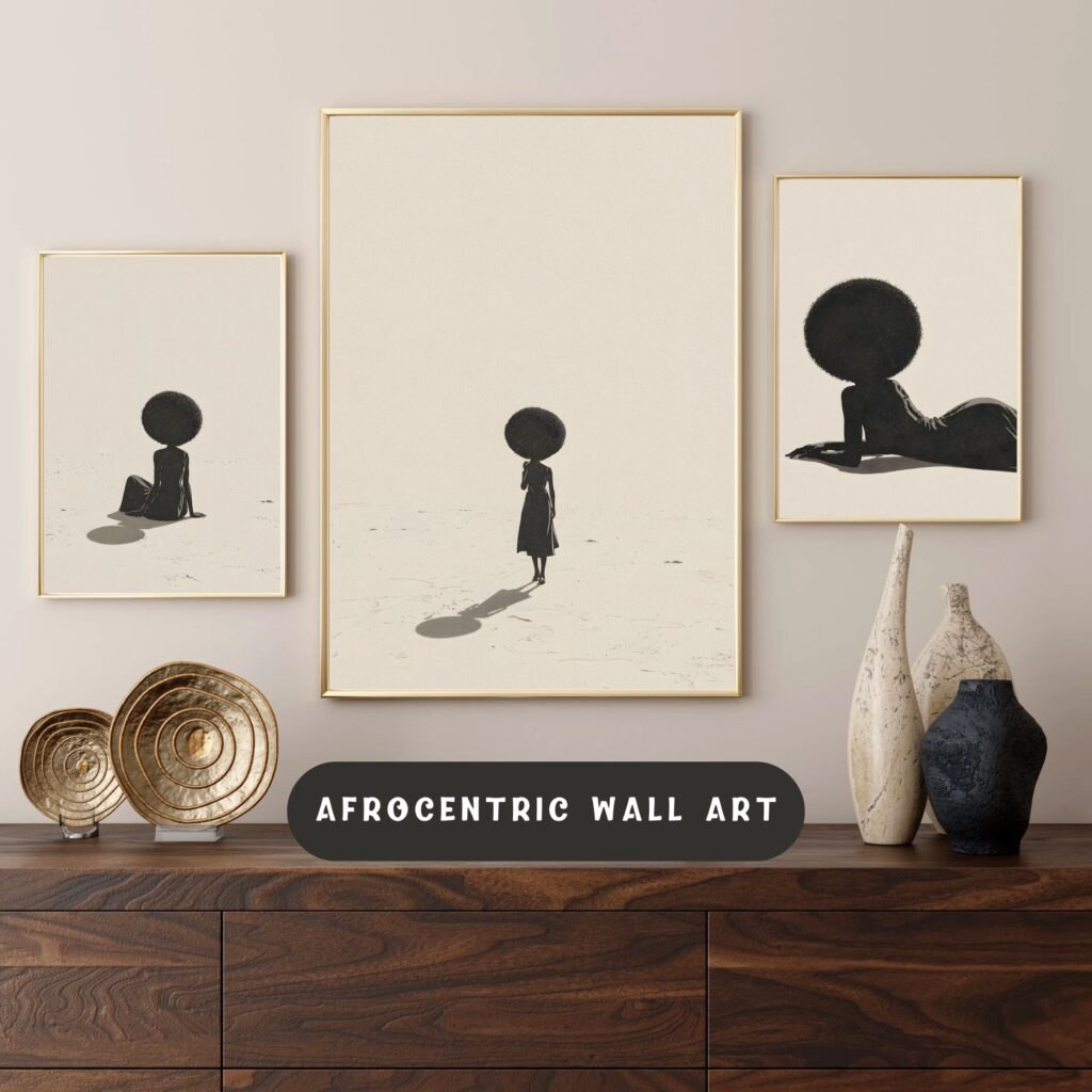afrocentric wall art, woman siluette