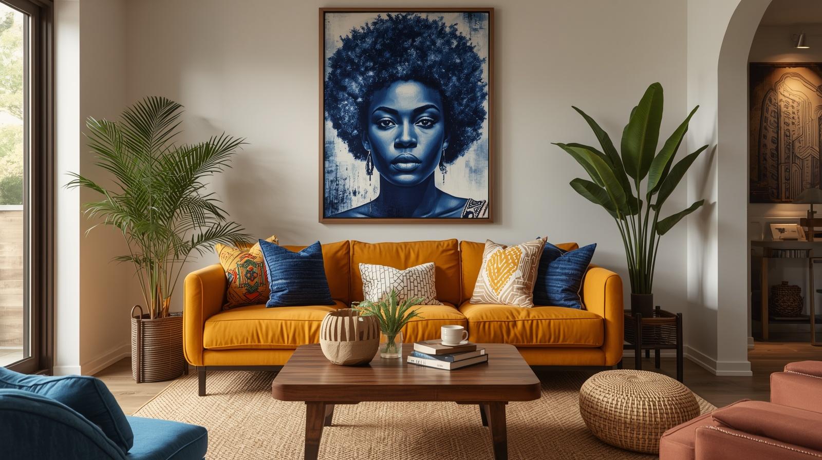 afrohemian rental living room