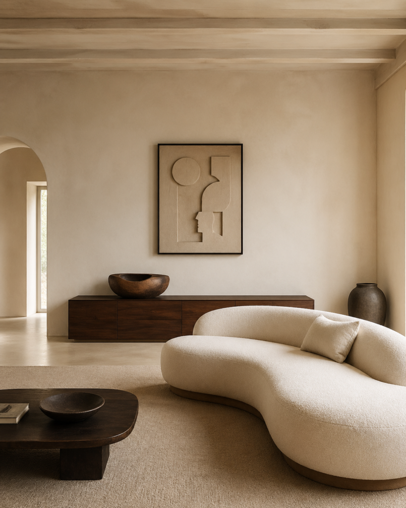Minimal Afro-Modern living room