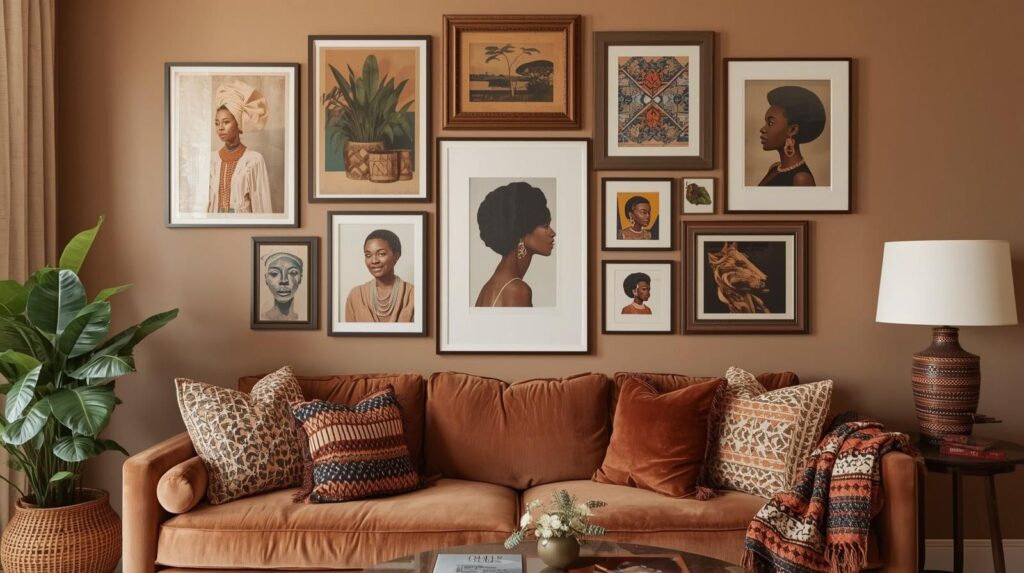 afrocentric gallery wall layout