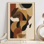Abstract art featuring Africa and shapes, Afrocentric Wall Art Under $50