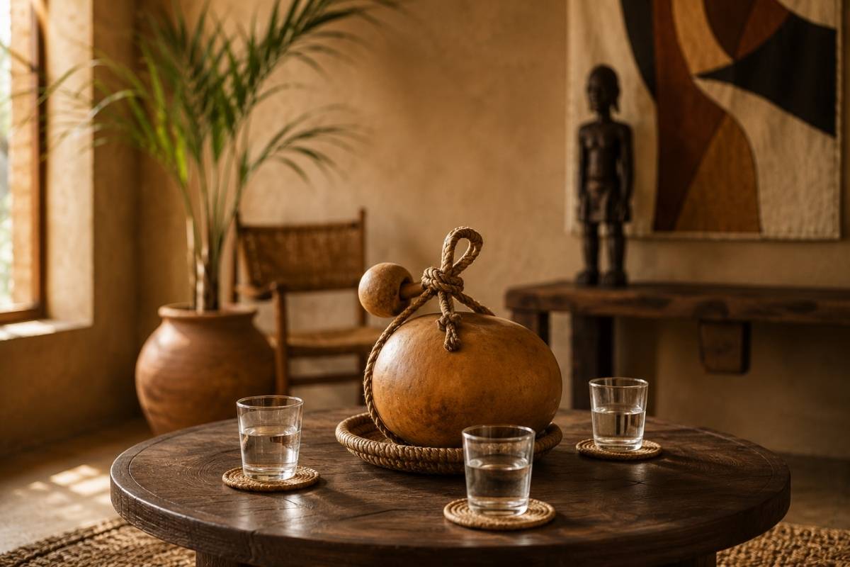 teranga at home-the-offering-of-water-the-calabash-on-the-table