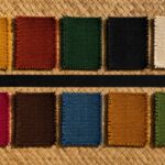 Ghana color palette guide — ten woven textile swatches from kente gold to Accra market brights