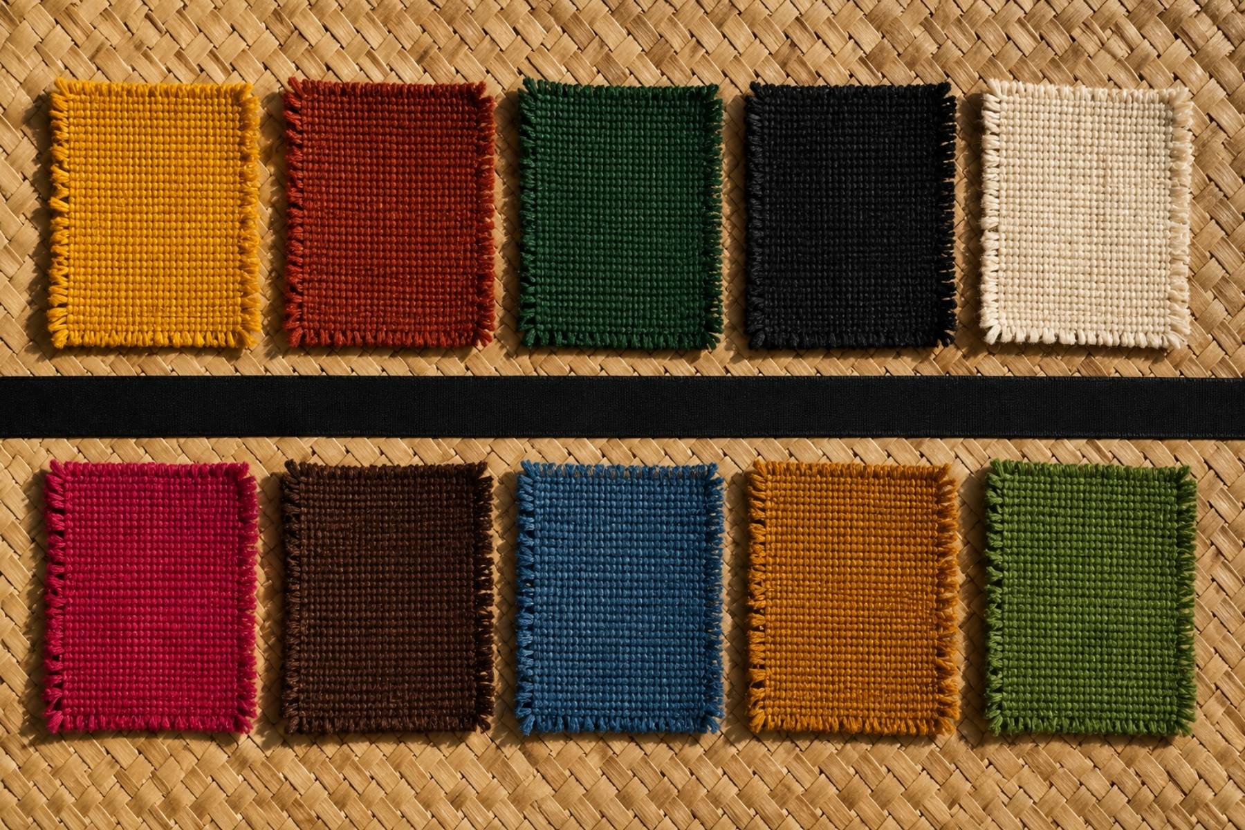 Ghana color palette guide — ten woven textile swatches from kente gold to Accra market brights