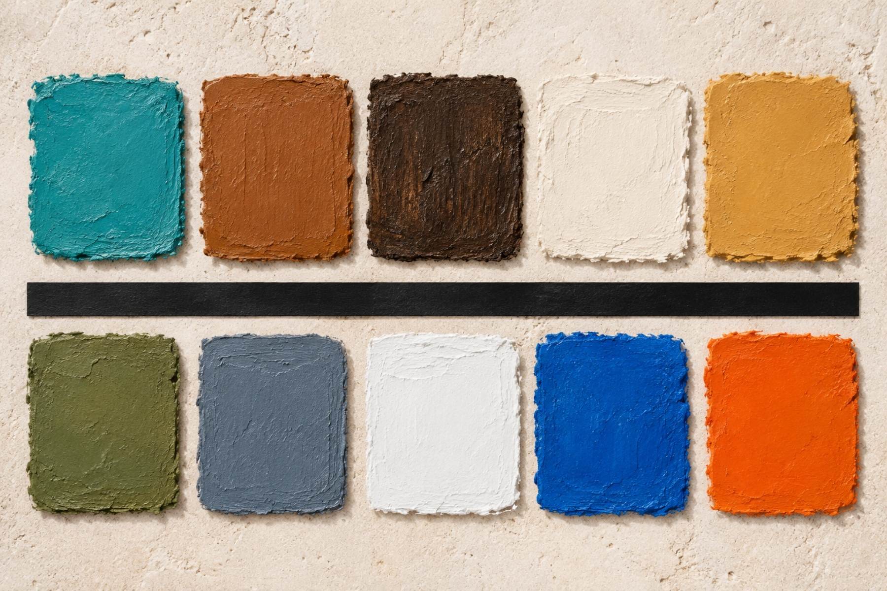 Tanzania color palette guide — ten textured swatches from Zanzibar turquoise to Serengeti gold