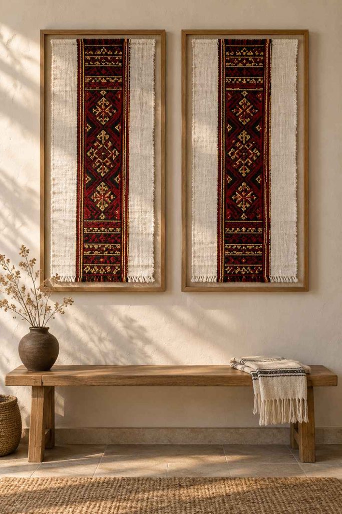 Tilet is the elaborate supplementary-weft border on a habesha kemis, and the weaver tracks every extra thread across the loom row by row, holding the whole design in memory. Gondar, Gojjam, Shewa and Tigray each developed their own motifs, and the Dorze weavers of Shiro Meda are considered the finest.